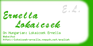 ernella lokaicsek business card
